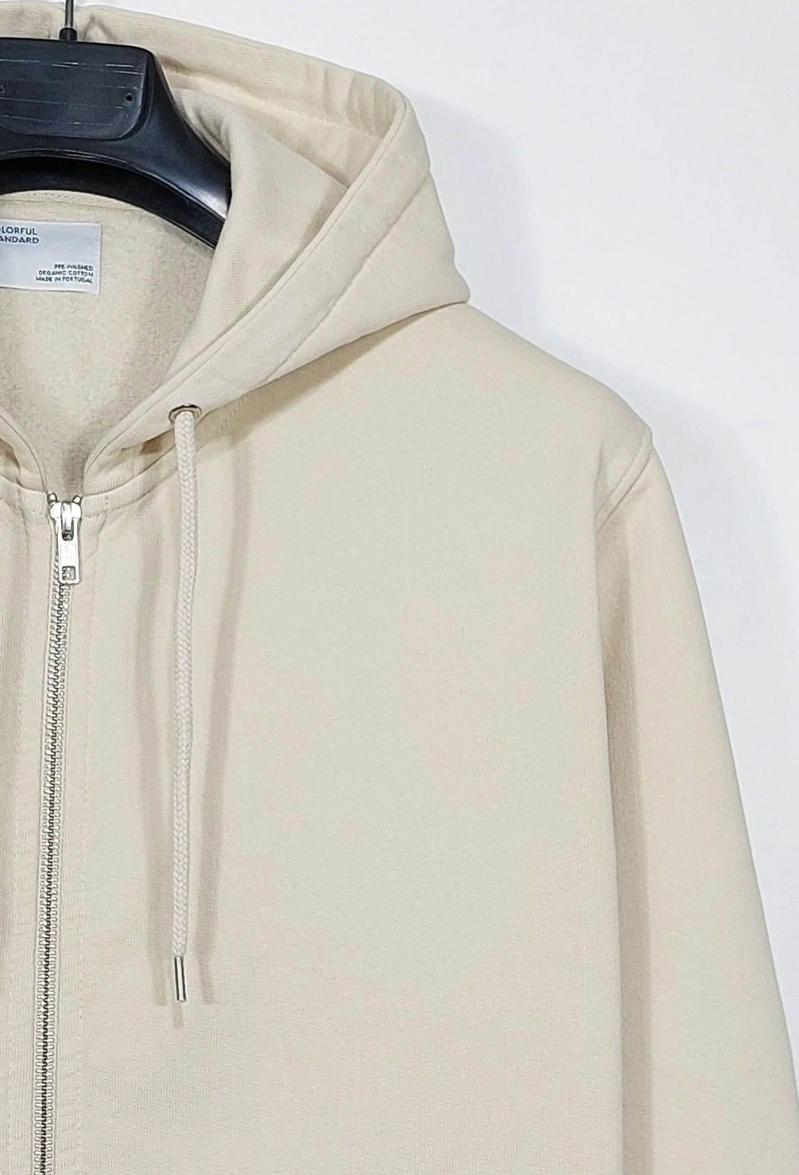 Moletom de capuz orgânico padrão colorido com zíper - marfim branco P – photo 5